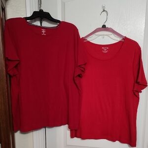 Women's Red Long Sleeve Top